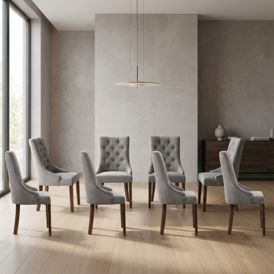 8x Ontwerpers Kussensstoelset met fauteuils volledige loungestoelen met leuning.