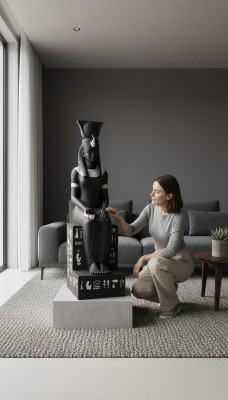 Egyptische farao standbeeld sculptuur figuren sculpturen decoratie decoratie figuur 123cm