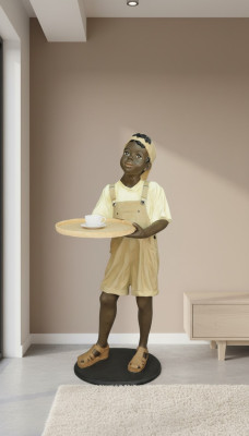 Standaard opslagkaarten drankfiguur figuren standbeeld jonge gastronomie sculptuur