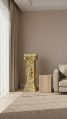 Ontwerp zuil Amoretten sculpturen figuren decoratie decoratiestandaard bloemen sokkel