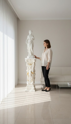 Ontwerp zuil met amorings 100 cm figuren zuil sokkel bloemenstandaard standbeeld nieuw