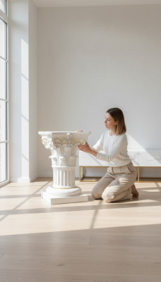 Medusa Kolom Romeinse zuil marmeren sculptuur decoratie standaard 1020