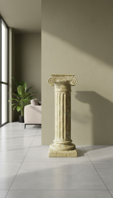 Medusa Columne Romeinse Zuilen Marmer Sculptuur Beeld Decoratie Decoratie Stand 1639