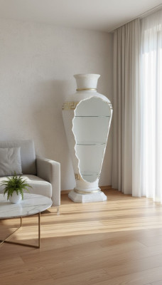 Vitrine Bar Hoekrek Glas Amfora Vaas Bodemvaas Kast Vitrinekast Lamp