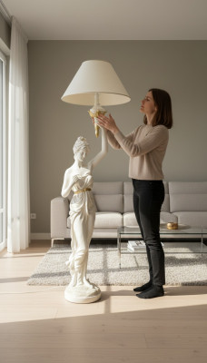 Beeldhouwwerk Staande Lamp Ontwerp XXL Staande Lamp Woonkamer Lampen 183cm