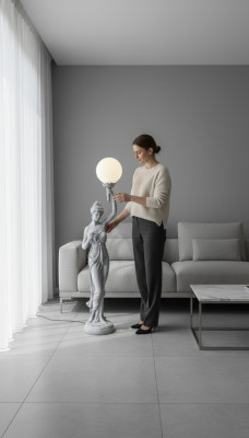 XXL Ontwerp Staande Lamp Sculptuur Figuur Beelden Standbeeld 153cm