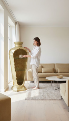 XXL Medusa Antieke Stijl Vitrine Bar Vloervaas Kabinet Vintrine Kolom 127cm Nieuw