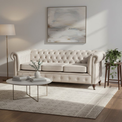 Chesterfield bankstel 3+2+1 Oxford bank gestoffeerde set banken banken leer  Chesterfield bankstel 3+2+1 Oxford bank gestoffeerde set banken banken leer