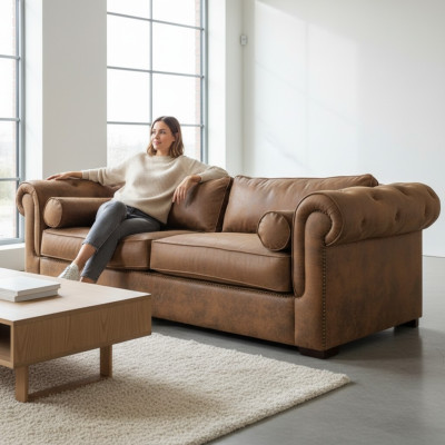 Chesterfield bankstel 3+2 bank stoffering set bankstellen banken Nieuw bank leder  Chesterfield bankstel 3+2 bank bekledingsset banken banken Nieuwe leren bank