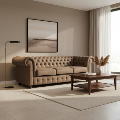Chesterfield design luxe gestoffeerde zitbank xxl grote 3-zitsbank banken meteen
