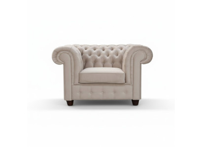 Chesterfield 1-zits tv-fauteuil club lounge relax fauteuil textiel leer banken