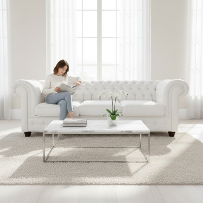 Designklassieker Chesterfield Grote XXL Bank Lederen Textiel Sofa's Banken 3-zits