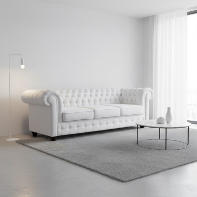 Designklassieker Chesterfield Grote XXL Bank Lederen Textiel Sofa's Banken 3-zits
