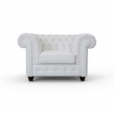 Elegante witte Chesterfield fauteuil: de charme van het klassieke in een moderne stijl