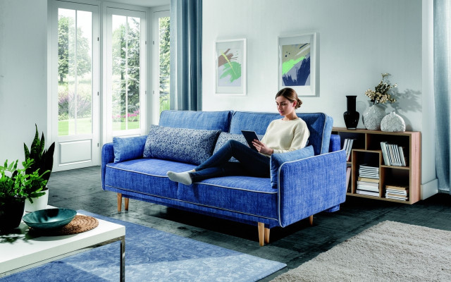 Mega comfortabele moderne 3-zits slaapbank in klassieke stijl uit Europa.