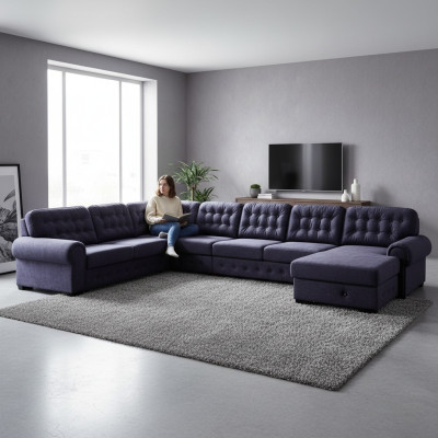 XXL Bank Bekleding Slaap Hoek Zitkussen Set Woonkamer Bankstel Sofa's Couches  XXL Bank Bekleding Slaap Hoek Zitkussen Set Woonkamer Bankstel Banken