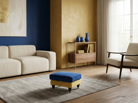 Voetenbank Lounge Kruk XXL Club Ottoman Stofkruk Lederen Textiel Ottoman Ontwerper Nieuw