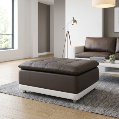 Lounge poef XXL club voetenbank Ottomaanse poef leer textiel Ottomaans