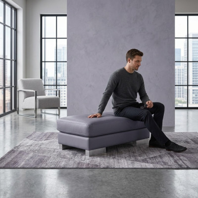 XXL Club Voetenbank Club Lounge Kruk Pufa Leer Ottoman Designer Textiel  XXL Club Voetenbank Club Lounge Kruk Pufa Leer Ottoman Designer Textiel