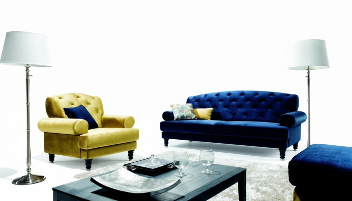 Chesterfield 3-zits design bank stofbank banken textiel Lamezia