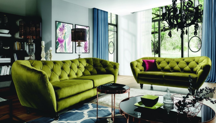 Chesterfield 3+2 zits bankstel bekleding stof bank zitstel ontwerp