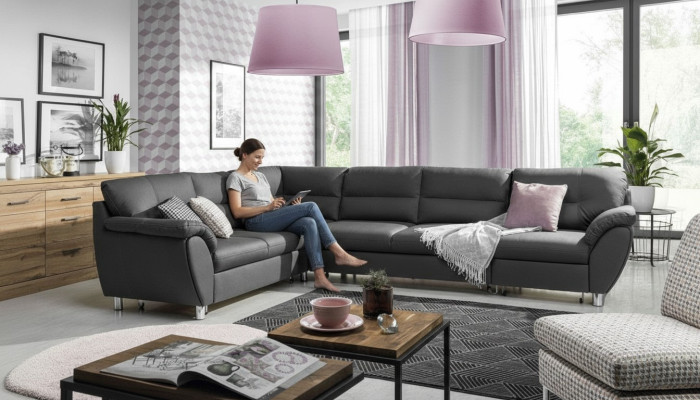 Woonlandschap slaapbank U-vorm Stof Textielbank Bank Bekleding Hoek