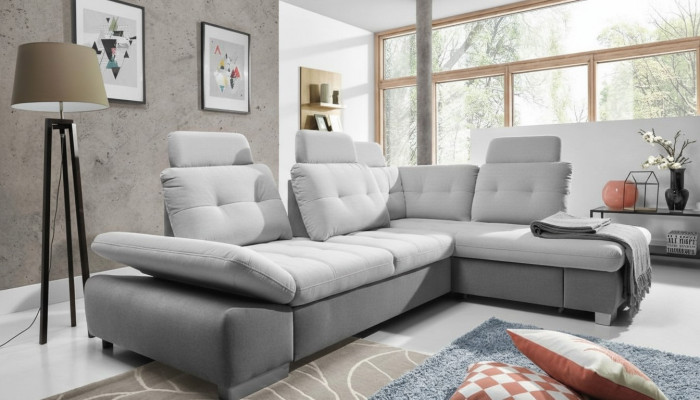 Textiel hoekbank bank bank bekleding hoek bankstel stof slapen woonlandschap nieuw