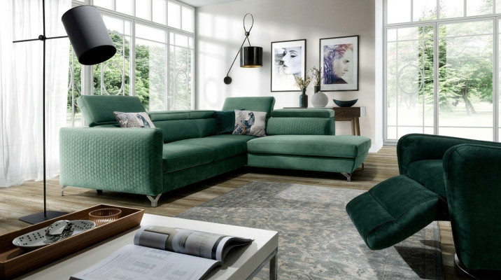 Moderne hoekbank bank stoffering set woonlandschap bank hoek zitplaats nieuw