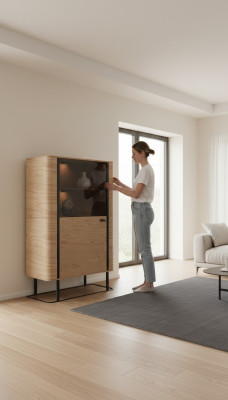 Vitrine Archiefkast Kast Vitrines Kantoor Woonkamer Decor Hoge kast.