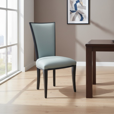 Luxe design gestoffeerde stoel met leuning voor op kantoor, eetkamer, hout.