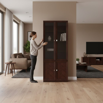 Systeem kantoor meubels vitrine archiefkast klassieke houten kast plank