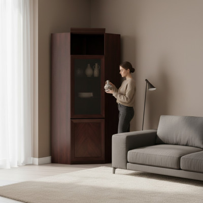 Systeemkantoorbar meubel vitrine archiefkast klassieke houten kast