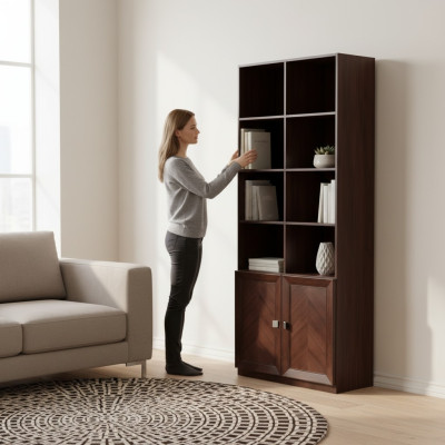 Systeemkantoor Meubels Decoratie Vitrine Archiefkast Klassieke houten kast Plank
