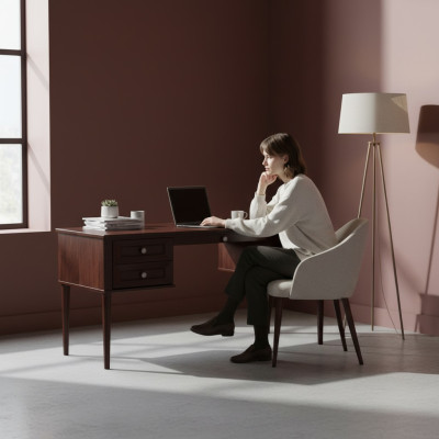 Edel houten kantoor bureau Klassieke tafel Tafels Kantoor Antieke stijl Monaco