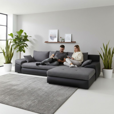 Slaapbank bank bekleding hoekbank stoffen zitsuite functionele bank woonkamer