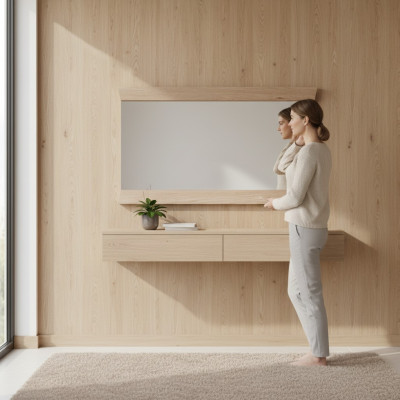 Spiegel Wandspiegel ontwerper hal woonkamer bad hout glas ontwerp Aspen AS-L1