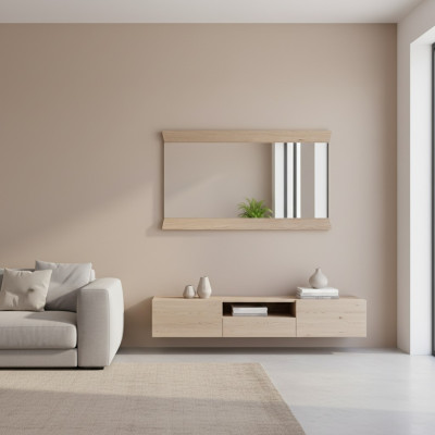 Spiegel Wandspiegel ontwerper hal woonkamer bad hout glas ontwerp Aspen AS-L1