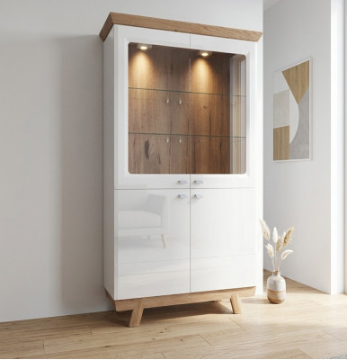 Moderne vitrinekast woonkamer hoge kast hotel dossierkast Aspen AS-W2