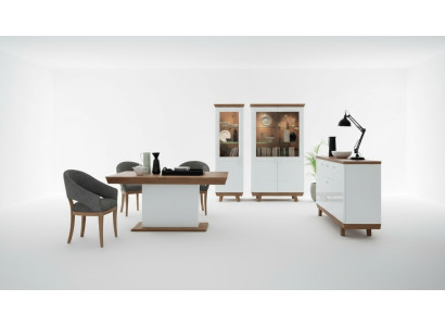 4-delige set 1x vitrine 2x commode 1x eettafel Ontwerp woonkamer eetkamer Nieuw