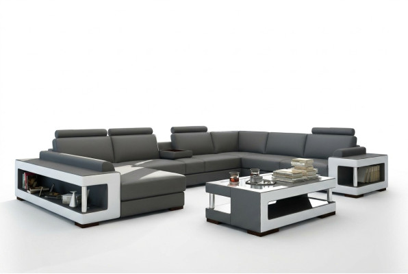 Leren hoekbank XXL ontwerp grote bankbank bank bekleding hoek zitcombinatie