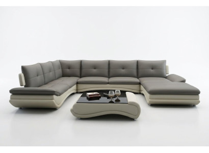 Leren bank XXL U-vorm woonkamerbank bank Groot leren bankstellen sofa's