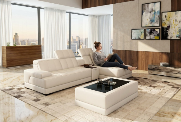 Leren hoekbank bank bank bankstel hoeksofa L-vormige XXL-grote banken.