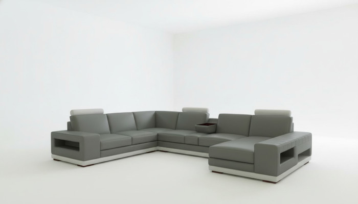 Leren bankstelbank woonlandschap U-vorm Ontwerp Moderne bank 5154 Leren bankstellen woongedeelte U-vorm Ontwerp Moderne bank 5154