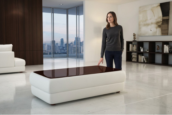 Klassieke designer salontafel woonkamer meubilair lederen bijzettafel