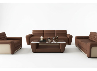 Lederen bank Bank Bank Bekleding Stoelbanken 3+2+1 Compleet Set Modern