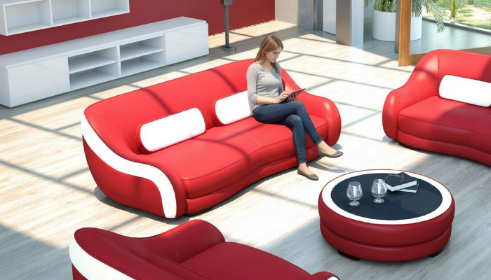 3-zits (geen 2+1) bankstel Bank Sofa's Banken Bankstellen Lederen zitontwerp