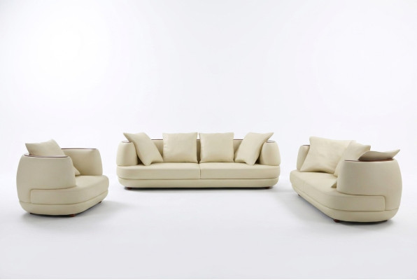 Bankstel Design Bank 3+2 Set Beklede Leren Bank Woonkamer Garnituren