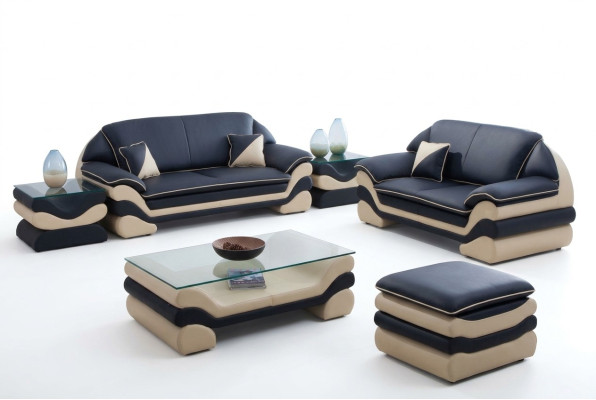 Leren bank Bank Woonlandschap 3+2 zitter Design bank Klassiek meubilair