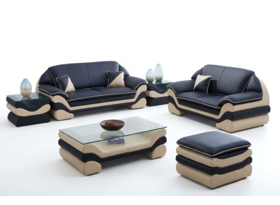 Leren bank Bank Woonlandschap 3+2 zitter Design bank Klassiek meubilair