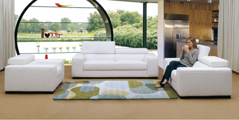 Sofa set Design Bankstel 3+2 Set Bekleding Leer Decoratieve Bank Woonkamer